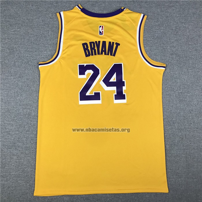 Camiseta Los Angeles Lakers Kobe Bryant NO 8 24 Amarillo